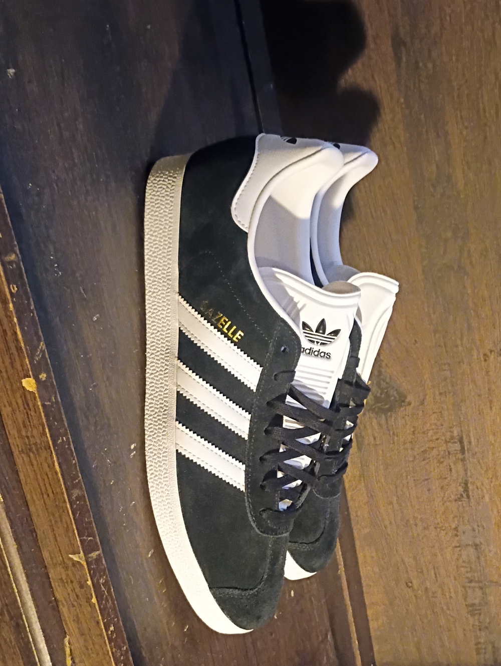 adidas Gazelle Men’s Black and White Suede Sneakers